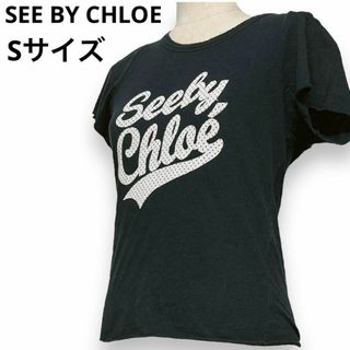 SEE BY CHLOE - シーバイクロエ デカロゴ 裾切りっぱなし 半袖Tシャツ 半袖シャツ 正規品 黒色