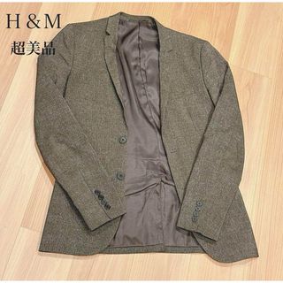 エイチアンドエム(H&M)の【超美品】 H&M メンズジャケット（S） グレーチェック柄(テーラードジャケット)