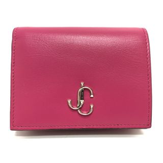 JIMMY CHOO - ジミーチュウ JIMMY CHOO HANNE ハンネ 112274 JCロゴ 2つ折り財布 ウォレット 2つ折り財布 レザー ピンク 新品同様