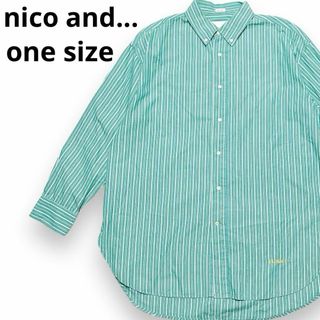 ニコアンド(niko and...)のニコアンド カラフルストライプボタンダウンシャツ ストライプビッグシャツ 長袖(Tシャツ/カットソー(七分/長袖))