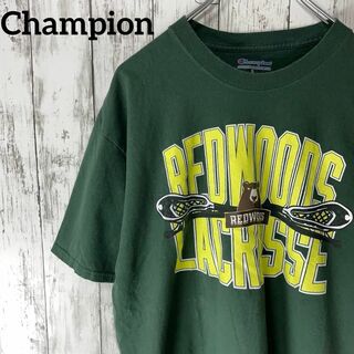 チャンピオン(Champion)のChampion USA古着 カリフォルニアレッドウッズラクロスTシャツ XL緑(Tシャツ/カットソー(半袖/袖なし))
