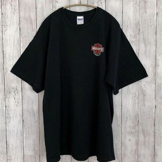 どこかで見たような...　オーバーサイズ2ＸＬ　黒ブラック　バイク系企業ロゴ(Tシャツ/カットソー(半袖/袖なし))