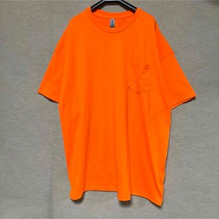 ギルタン(GILDAN)の新品 GILDANギルダン 半袖Tシャツ ポケット付き セーフティオレンジ2XL(Tシャツ/カットソー(半袖/袖なし))