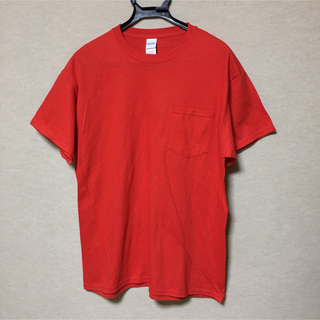 ギルタン(GILDAN)の新品 GILDAN ギルダン 半袖Tシャツ ポケット付き レッド 赤 L(Tシャツ/カットソー(半袖/袖なし))