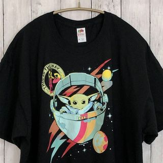 スターウオーズ　半袖Ｔシャツ　黒ブラック　メンズ古着　ザチャイルド　ヨーダ古着(Tシャツ/カットソー(半袖/袖なし))