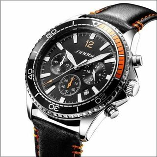 ◆◇ SALE ◇◆ 新品 スポーツ レザー 腕時計 ブラック 黒 30m 防水(腕時計(アナログ))