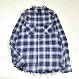 アミリ(AMIRI)の【極美品・貴重なXL】AMIRI アミリ　カットオフ　チェックネルシャツ　ツイル(Tシャツ/カットソー(七分/長袖))