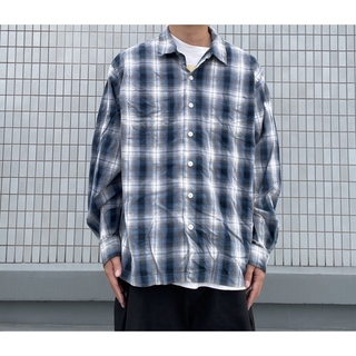 POLO SPORT レーヨン混オンブレシャツ XL VINTAGE ブルー(シャツ)