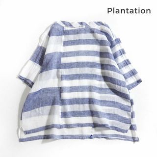 プランテーション(Plantation)の155t*プランテーション リネンコットンストライププルオーバー(シャツ/ブラウス(長袖/七分))