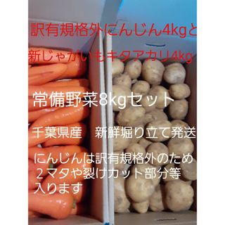 千葉県産　新じゃがいもキタアカリと訳有にんじん　常備野菜セット　計8kg