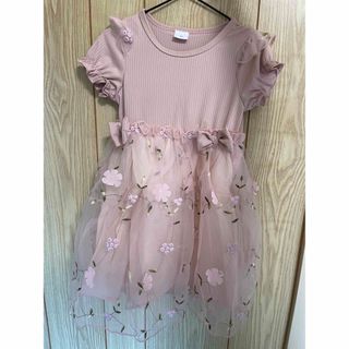 女の子　幼児　90 100 ドレス服　ワンピース　ピンク　花柄