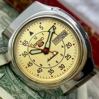 セイコー(SEIKO)の【レトロな色合い】セイコー5 メンズ腕時計 イエロー 自動巻き ヴィンテージ(腕時計(アナログ))