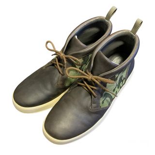 クラークス(Clarks)の美品　Clarks クラークス　 迷彩切替レザーチャッカーブーツUK9G(ブーツ)