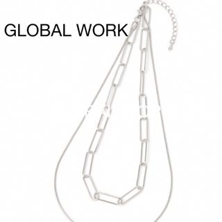 GLOBAL WORK - GLOBAL WORK グローバルワーク　スクエアチェーンネックレス　シルバー