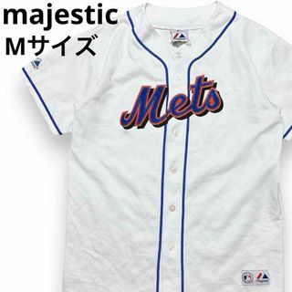 メジャーリーグベースボール(MLB)のMLB Mets メッツ ベースボールシャツ ユニフォーム majestic 白(ジャージ)