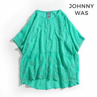 ジョニーワズ(JOHNNY WAS)の161t*ジョニーワズ JOHNNY WAS フラワー刺繍ブラウス(シャツ/ブラウス(半袖/袖なし))