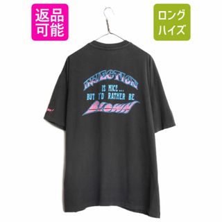 90s USA製  ポケット付き 企業 イラスト プリント Tシャツ メンズ XXL 90年代 オールド シングルステッチ ヘビーウェイト 企業物 ポケT 黒(Tシャツ/カットソー(半袖/袖なし))