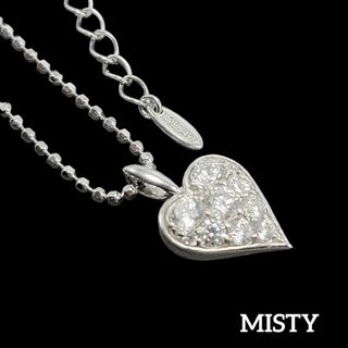 ミスティ(MISTY)の【美品】MISTY ネックレス SV925 ハート ストーン付 シルバー(ネックレス)