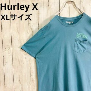 ハーレー(Hurley)のハーレー ポケT 半袖Tシャツ 半袖シャツ ワンポイントロゴ シンプル 無地 青(Tシャツ/カットソー(半袖/袖なし))