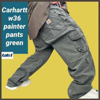 カーハート(carhartt)の234)カーハートダンガリーフィットペインターパンツワークパンツw36極太カーキ(その他)