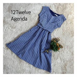 トゥエルブアジェンダ(12Twelve Agenda)のトゥエルブアジェンダ　ストライプウエストドレープワンピース(ロングワンピース/マキシワンピース)