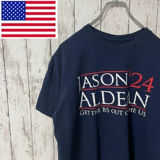 JASON ALDEAN アメリカ古着 ビッグプリントロゴTシャツ 紺 メンズ(Tシャツ/カットソー(半袖/袖なし))