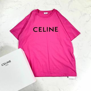 celine - 【極美品】CELINE セリーヌ　オーバーサイズ　ロゴTシャツ　タグ、箱付き