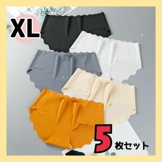 シームレス　ショーツ　5枚セット　パンツ　下着　波型　XL　レディース　なめらか(ショーツ)