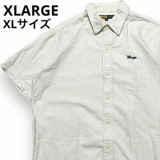 エクストララージ(XLARGE)のエックスラージ コットンストライプシャツ 半袖シャツ ボタンシャツ 大きめサイズ(Tシャツ/カットソー(半袖/袖なし))