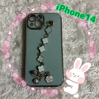 iPhone14 iPhoneケース 可愛い お花 グリーン(iPhoneケース)