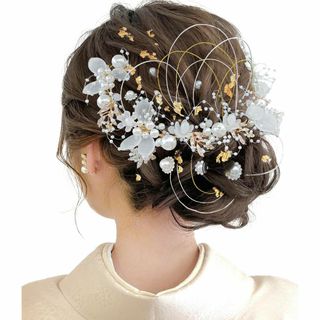 【カラー:ホワイトE】[JZOON] 成人式 結婚式 浴衣 髪飾り ヘアアクセサ