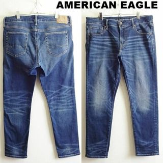 アメリカンイーグル(American Eagle)のアメリカンイーグル　スキニーデニム　W92cm　強ストレッチ　レーヨン混　藍青(デニム/ジーンズ)