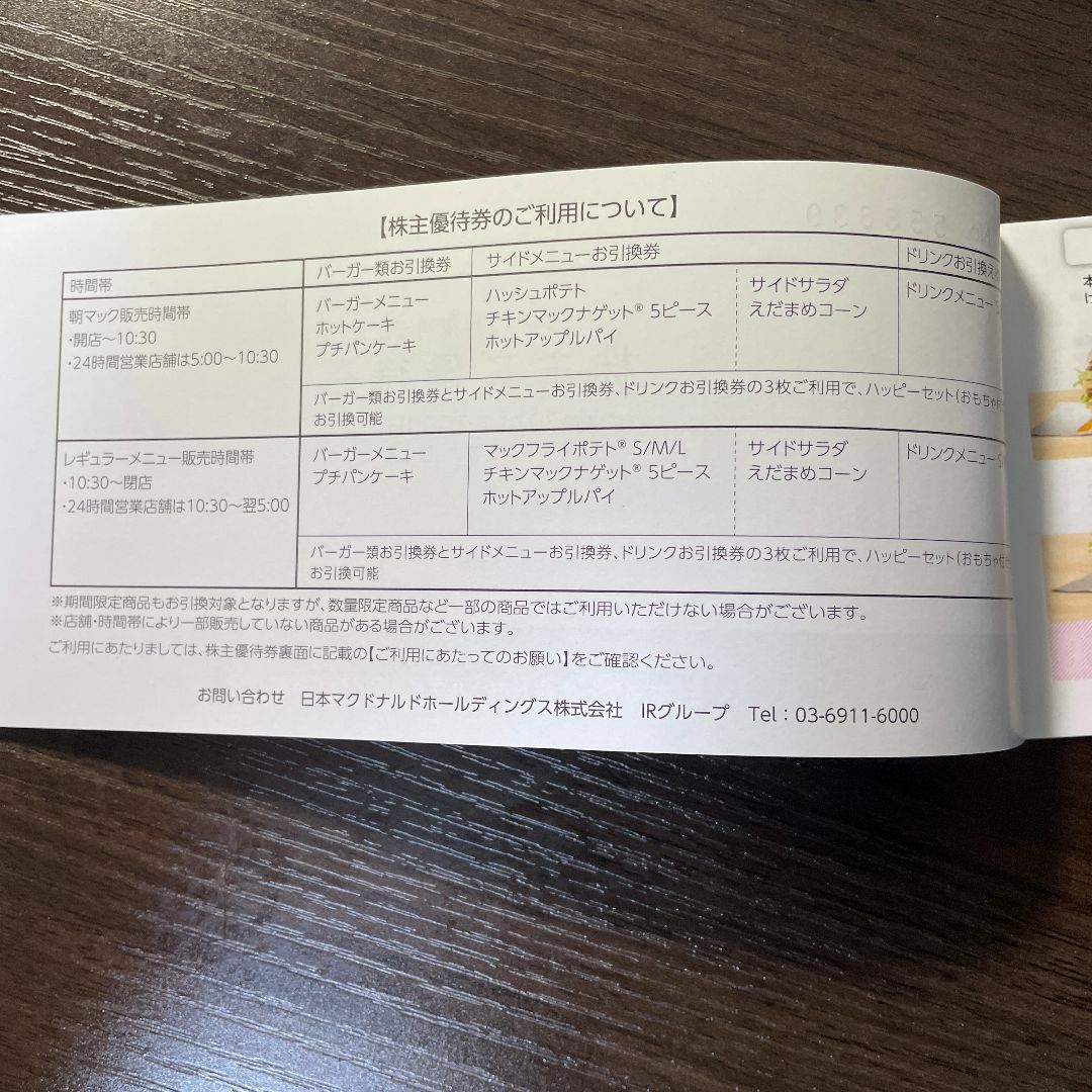 マクドナルド 株主優待券 2冊(12枚) マクドナルド 株主優待券 2冊(12枚)