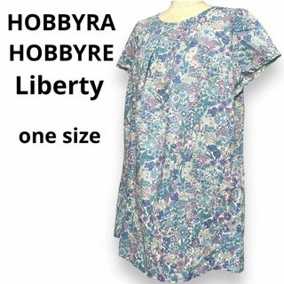 リバティ(LIBERTY.)のホビーラホビーラ リバティ ブラウス 半袖カットソー 小花柄 チュニック 半袖(チュニック)