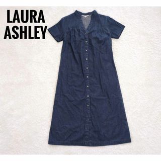 ローラアシュレイ(LAURA ASHLEY)のローラアシュレイ　シャツワンピース　ロング丈　デニム　大きいサイズ　13号(ロングワンピース/マキシワンピース)