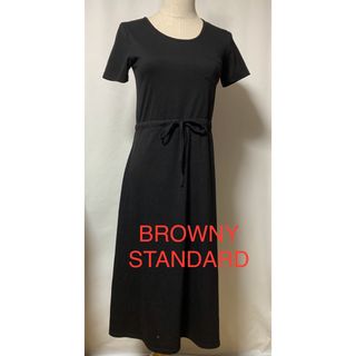 BROWNY STANDARD ロング丈ワンピース　ウエスト紐ワンピース(ロングワンピース/マキシワンピース)