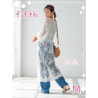 fifth - 新品【 fifth 】フラワー 刺繍 スカラップ ロング ガウン