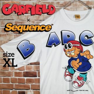 ガーフィールド GARFIELD  × Sequence プリントT 　白　XL(Tシャツ/カットソー(半袖/袖なし))