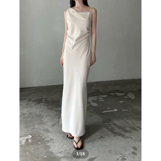 maison celon asymmetry drape cami dress(ロングワンピース/マキシワンピース)