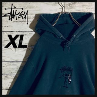 STUSSY - 【即完売❗️】ステューシー☆センター刺繍　パーカー　シャドーマン　肉厚　裏起毛