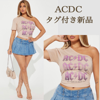 エイソス(asos)の【タグ付き新品 M〜】ACDC ワンショルダーTシャツ(Tシャツ(半袖/袖なし))