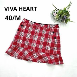 ビバハート(VIVA HEART)のVIVA HEARTビバハート40/M レッド フレアスカート インナー付きペチ(ウエア)