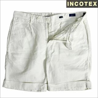インコテックス(INCOTEX)のJ7403 美品 インコテックス チノリーノ リネン混ショーツ ホワイト 44(ショートパンツ)