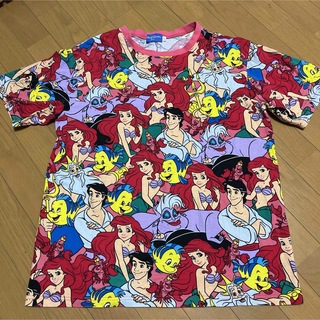 ディズニー(Disney)のアリエル　ディズニー　ディズニーリゾート　総柄　Tシャツ 半袖Tシャツ(Tシャツ(半袖/袖なし))