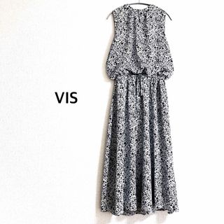 美品　VIS  ビス　小花柄　ロングワンピース　ノースリーブ(ロングワンピース/マキシワンピース)