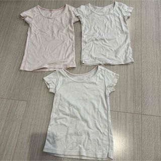 ユニクロ(UNIQLO)のユニクロ　半袖　肌着　シャツ　3枚セット　90cm  女の子(下着)