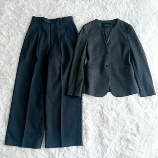 ユナイテッドアローズグリーンレーベルリラクシング(UNITED ARROWS green label relaxing)の【UNITED ARROWS】パンツセットアップ　ノーカラー　ワイドパンツ36(スーツ)