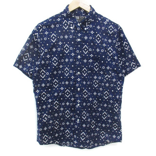 シップスジェネラルサプライ × かまわぬ ×ソンタク カジュアルシャツ L 紺(シャツ)