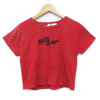 アグ(UGG)のアグ UGG Tシャツ カットソー ショート丈 半袖 ラウンドネック L 赤 黒(Tシャツ(半袖/袖なし))