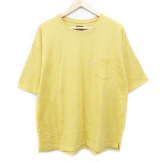 エドウィン Tシャツ カットソー 半袖 ラウンドネック 無地 XL 黄 イエロー